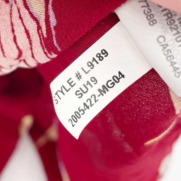 Madewell Crimson Red Bird of Paradise Button Back Top Blouse L9189 Size XS - Picture 9 of 9